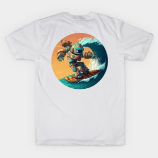 robot enjoying the waves T-Shirt